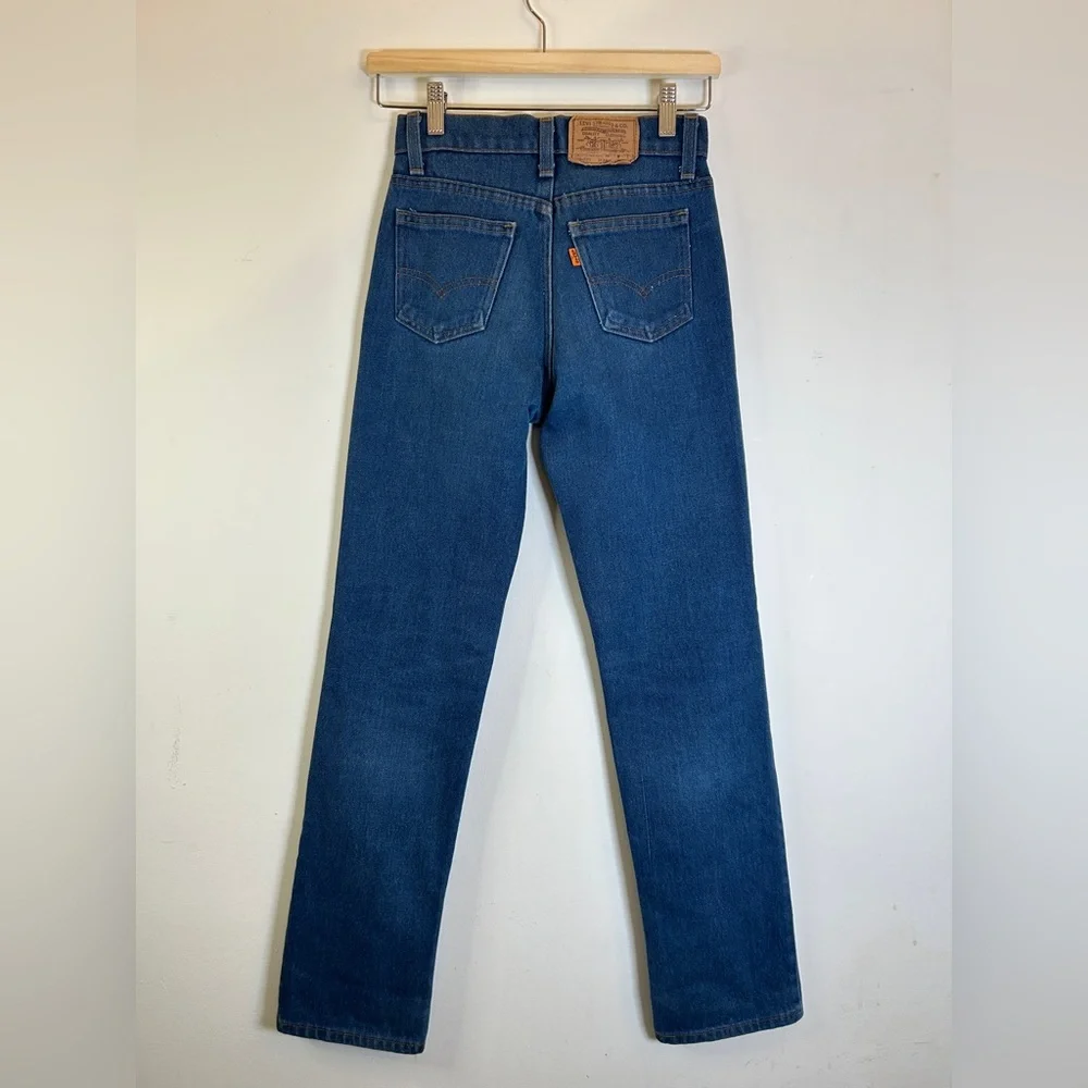 LEVI'S VINTAGE Student Fit Orange Tab 718-0914 denim jeans 26x30 (run small) - Picture 6 of 14